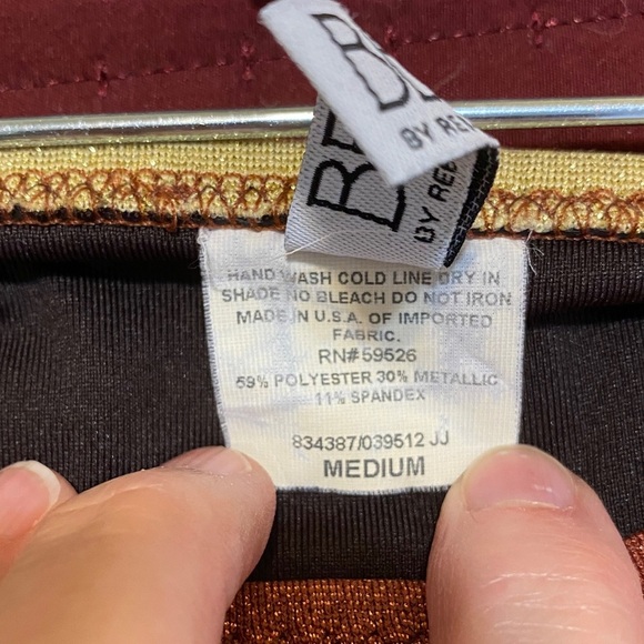 Becca Striped Brown/Gold Women's Skirt (M-L) & Bikini Bottoms Med (no top) - Picture 7 of 11